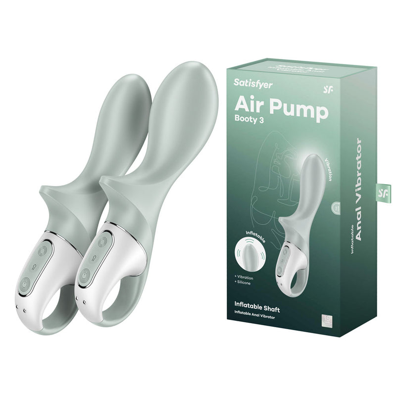 Satisfyer Air Pump Booty 3 - Grey USB Rechargeable Inflatable Anal Vibrator