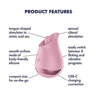 Satisfyer Tongue Player - Pink USB Rechargeable Flicking Stimulator