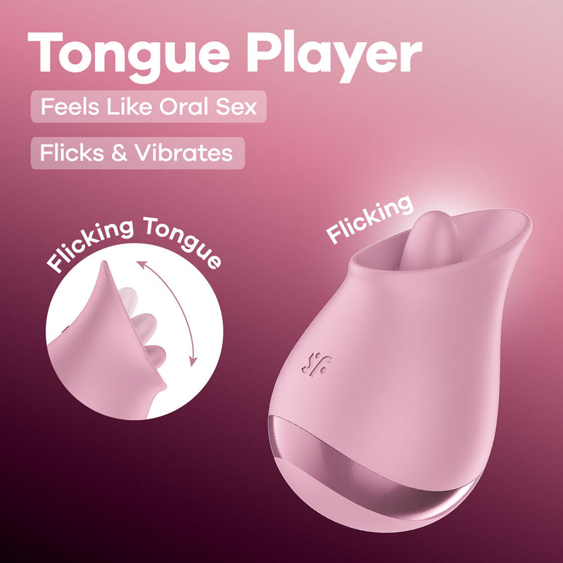 Satisfyer Tongue Player - Pink USB Rechargeable Flicking Stimulator