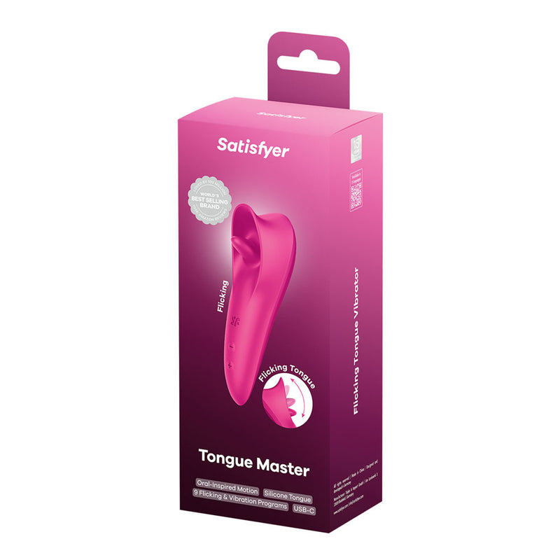 Satisfyer Tongue Master - Pink 14.4 cm USB Rechargeable Flicking Clitoral Stimulator