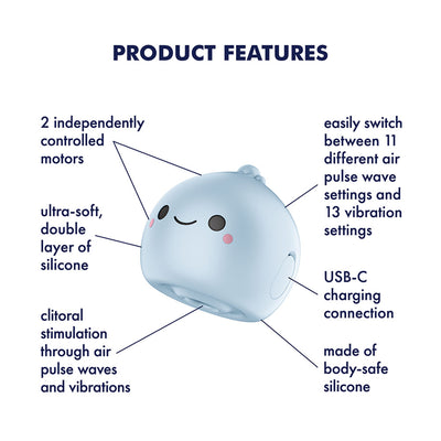 Satisfyer Mochi - Frost Blue - Frost Blue USB Rechargeable Air Pulse Stimulator
