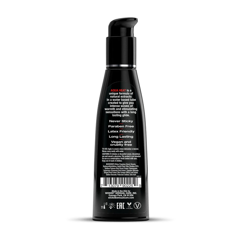 Wicked Aqua Heat - Warming Water Based Lubricant - 120 ml (4 oz) Bottle