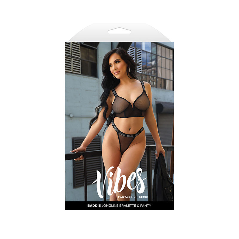 VIBES BADDIE Longline Bralette & Panty - S/M