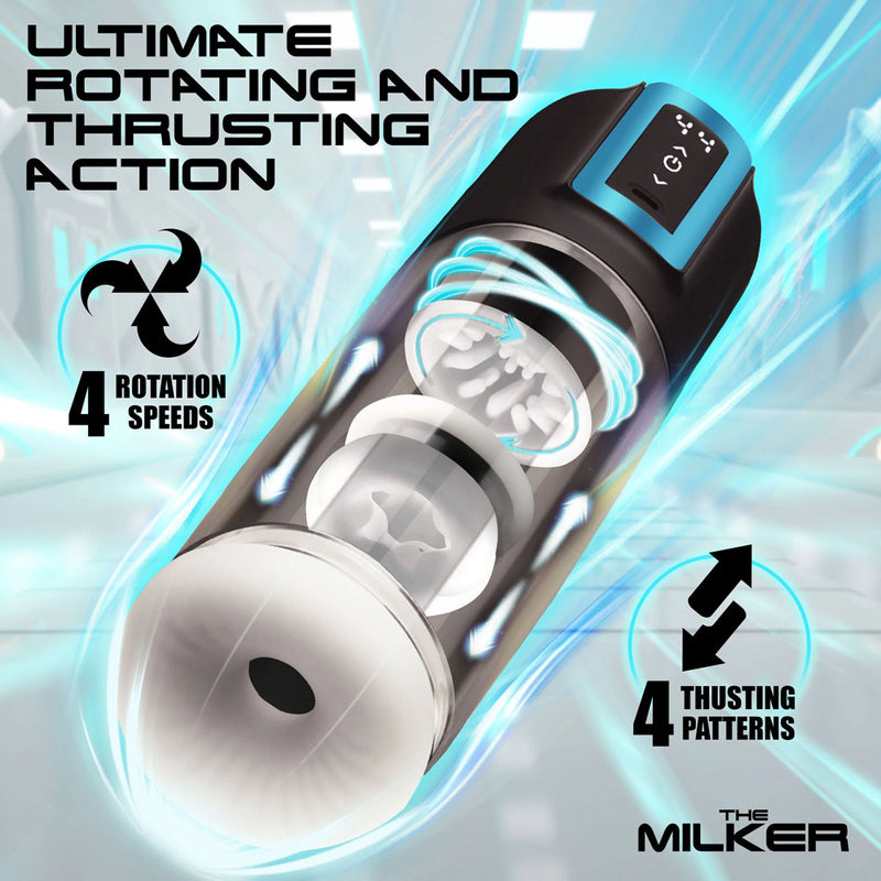 LoveBotz The Milker Roto-Stroke - USB Rechargeable Thrusting & Rotating Male Masturbator