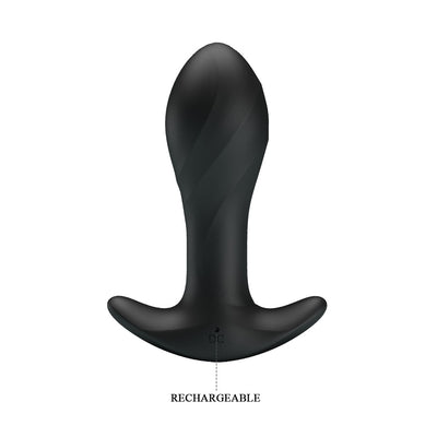 Party Up KEITH Vibrating Plug - Black 10.5 cm USB Rechargeable Vibrating Butt Plug