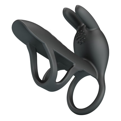 Party Up MARK Vibrating Penis Sleeve - Black USB Rechargeable Vibrating Cock Sleeve