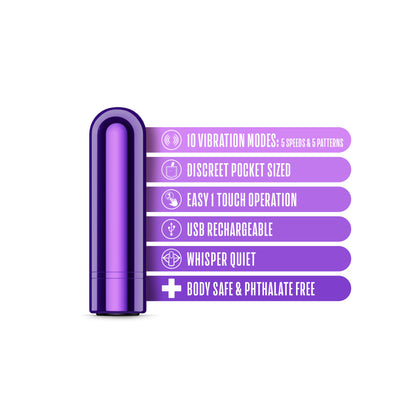 Kool Vibes - Rechargeable Mini Bullet - Grape - Purple 6.4 cm USB Rechargeable Bullet