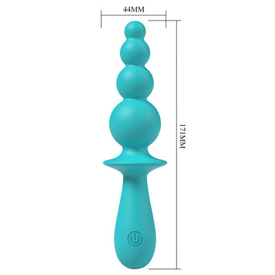 Party Up EVAJANE - Teal - Teal 17.1 cm USB Rechargeable Beaded Vibrator
