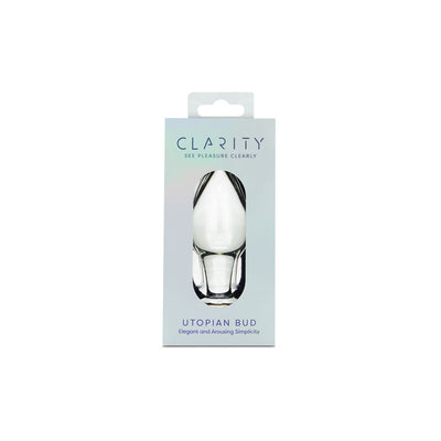 Clarity - Utopian Bud - Clear 8.9 cm Glass Butt Plug