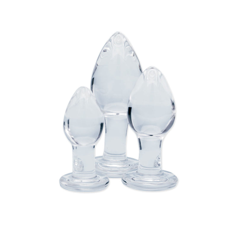 Clarity - Utopian Trinity - Clear Glass Butt Plugs - Set of 3 Sizes