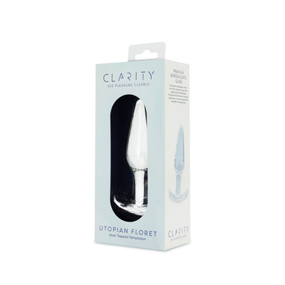 Clarity - Utopian Floret - Clear 11 cm Glass Butt Plug