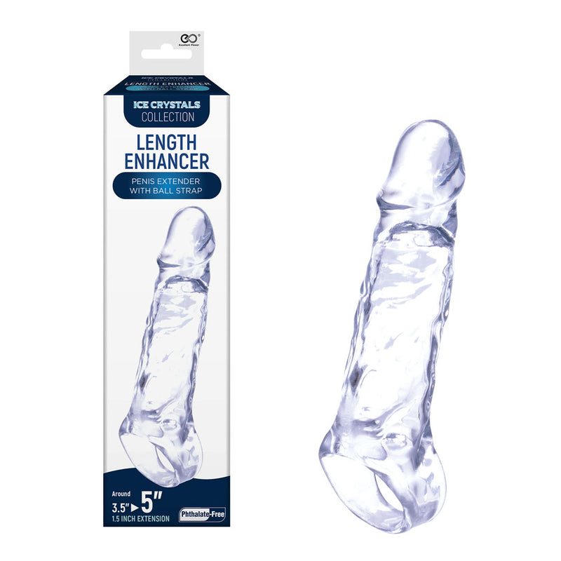 Ice Crystals 1.5 Inch Length Enhancer - Clear 1.5 Inch Penis Extension Sleeve