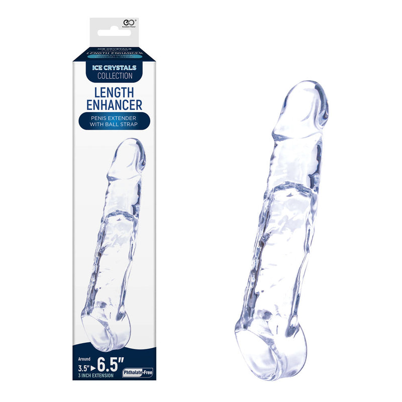 Ice Crystals 3 Inch Length Enhancer - Clear 3 Inch Penis Extension Sleeve