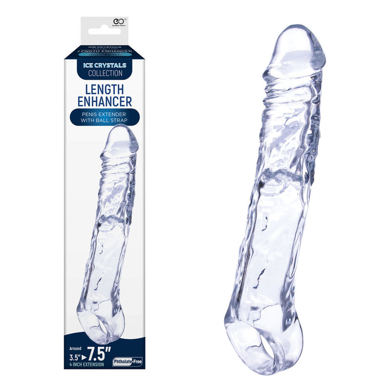 Ice Crystals 4 Inch Length Enhancer - Clear 4 Inch Penis Extension Sleeve