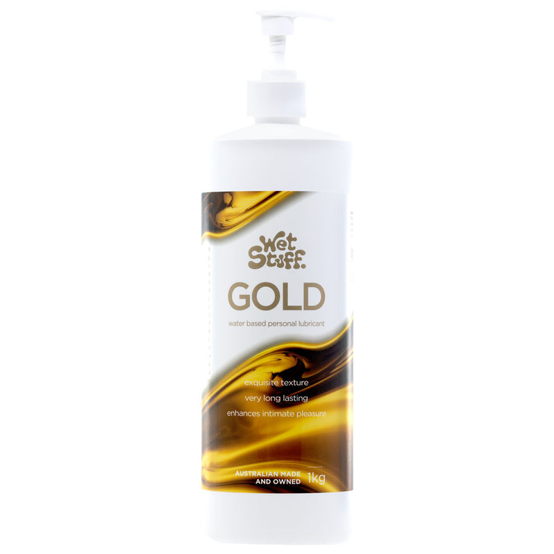 Wet Stuff Gold - 1kg Pump - Water Based Lubricant - 1 kg Pump Bottle