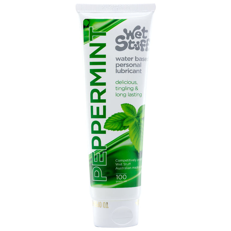 Wet Stuff Peppermint - 100g Tube - Peppermint Flavoured Water Based Lubricant - 100 gram Tube