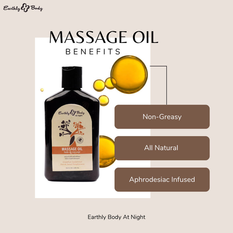 EB Hemp Seed Massage Oil GRAPEFRUIT SANDALWOOD - 60 ml - Grapefruit Sandalwood Scented Massage Oil - 60 ml Bottle