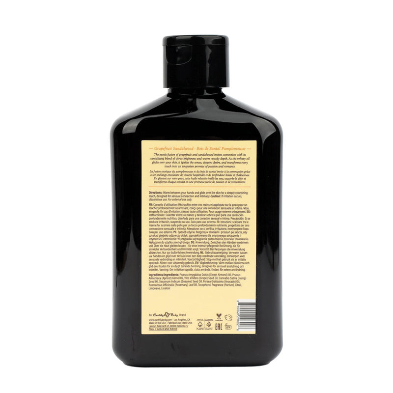 EB Hemp Seed Massage Oil GRAPEFRUIT SANDALWOOD - 250 ml - Grapefruit Sandalwood Scented Massage Oil - 250 ml Bottle