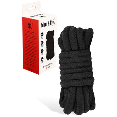 Adam & Eve BONDAGE ROPE - 3 metre (10 feet) - Black Bondage Rope - 3 metre Length