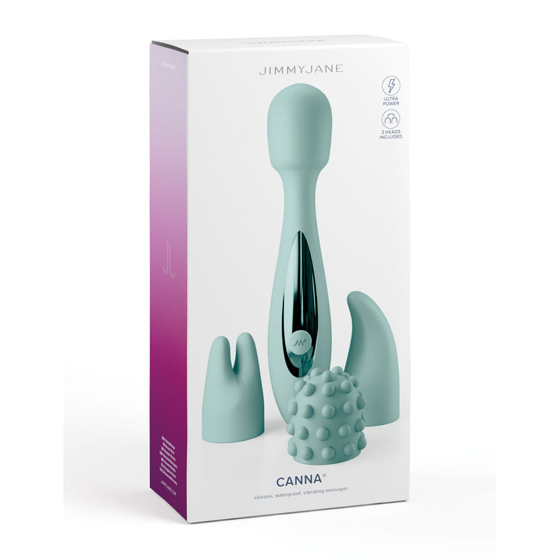 JimmyJane Canna - Teal 21.8 cm Massage Wand with 3 Interchangeable Heads