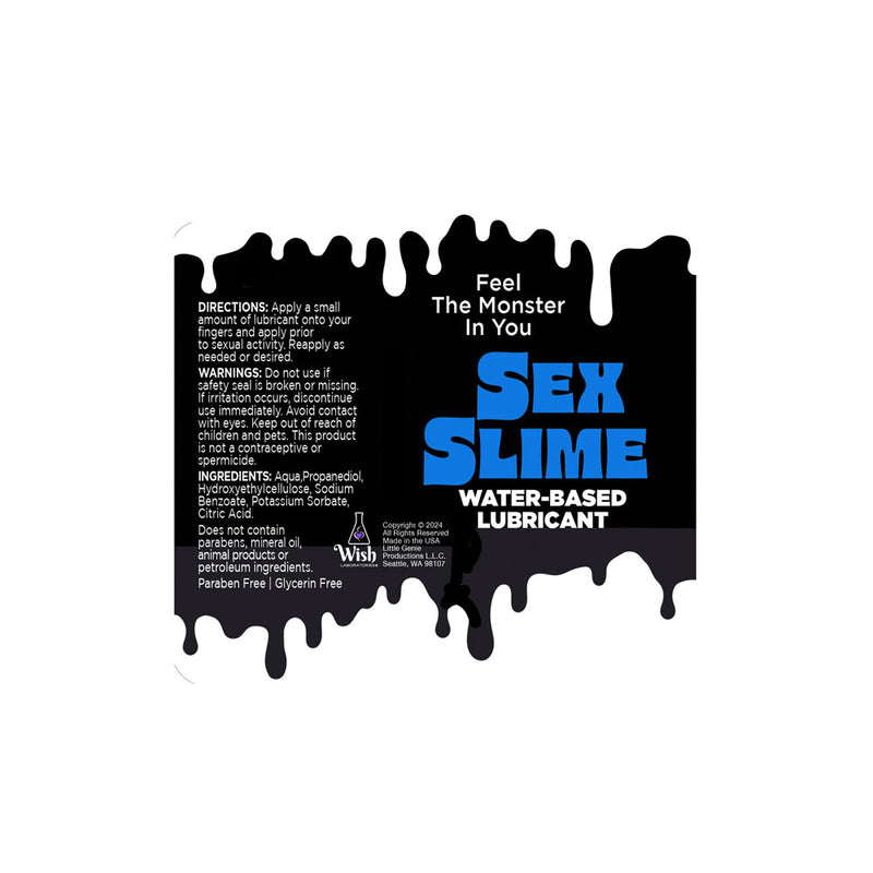 Sex Slime - Blue - Blue Water Based Lubricant - 60 ml Bottle