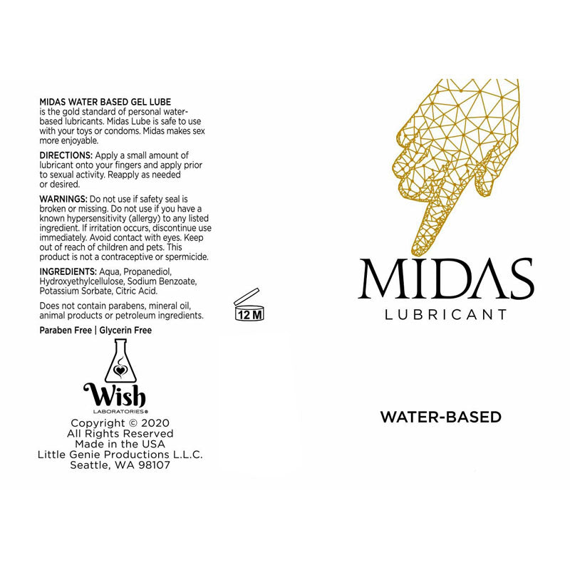 Midas Water Based Lube - Water Based Lubricant - 59 ml Bottle