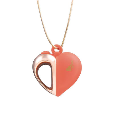 LAPDANCE Heart Pendant Wearable Necklace Vibrator - Pink/Rose Gold USB Rechargeable Necklace Vibrator