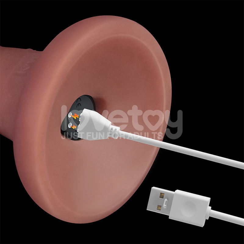 Dual Density Power Cock - 6 Inch Flesh - Flesh 16 cm USB Rechargeable Vibrating Dong