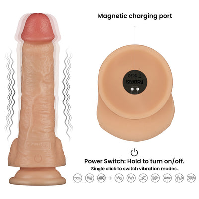 8 Inch Power Basics - Flesh 20 cm USB Rechargeable Vibrating Dong