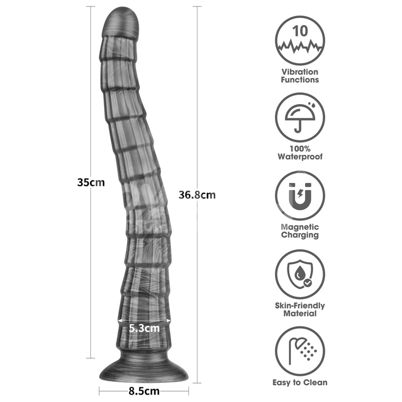 King Sized Vibrating Vibrax Slider - Grey 36.8 cm (14.5&