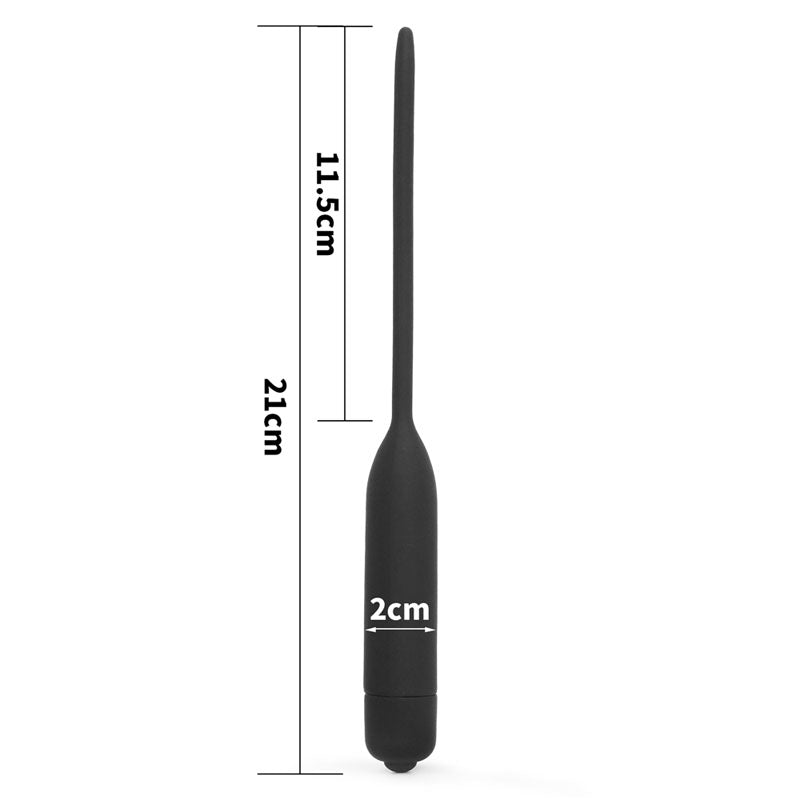 Ultimate Silicone Vibrating Urethral Dilator - Black Vibrating Urethral Sound