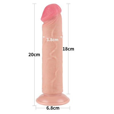 Sliding Skin Dual Layer Dong - Flesh 20 cm (8'') Dong with Flexible Skin