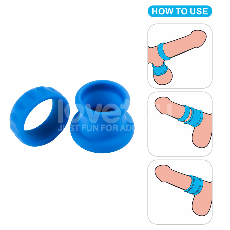 Pinnacle Pro Twin Flex - Blue Cock & Balls Rings