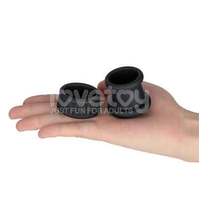 Pinnacle Pro Twin Grip Enhancer - Black Cock & Balls Ring