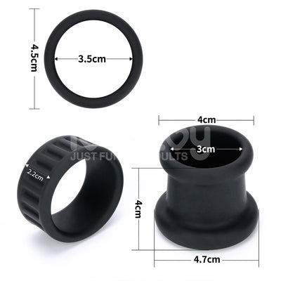 Pinnacle Pro Twin Grip Enhancer - Black Cock & Balls Ring