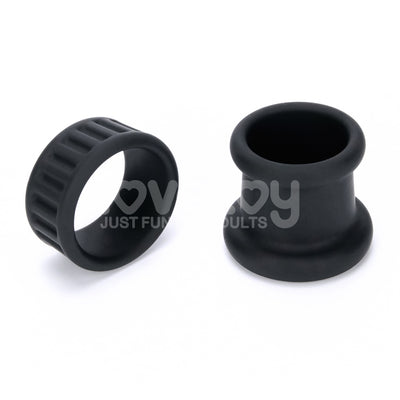 Pinnacle Pro Twin Grip Enhancer - Black Cock & Balls Ring