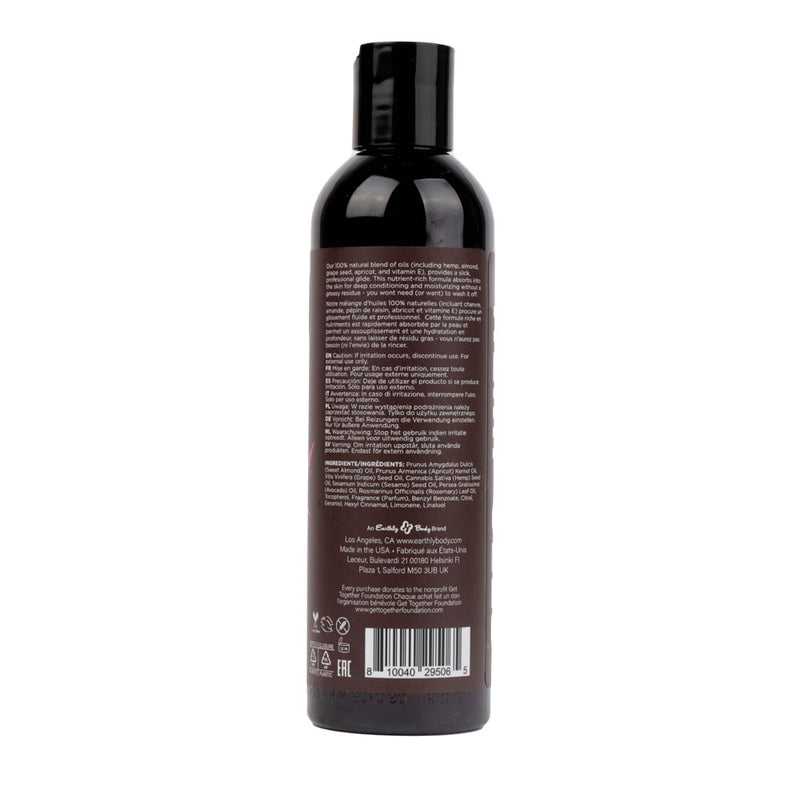 Hemp Seed Massage & Body Oil - Zen Berry Rose (Blackberry, Yellow Rose & Amber) Scented - 237 ml