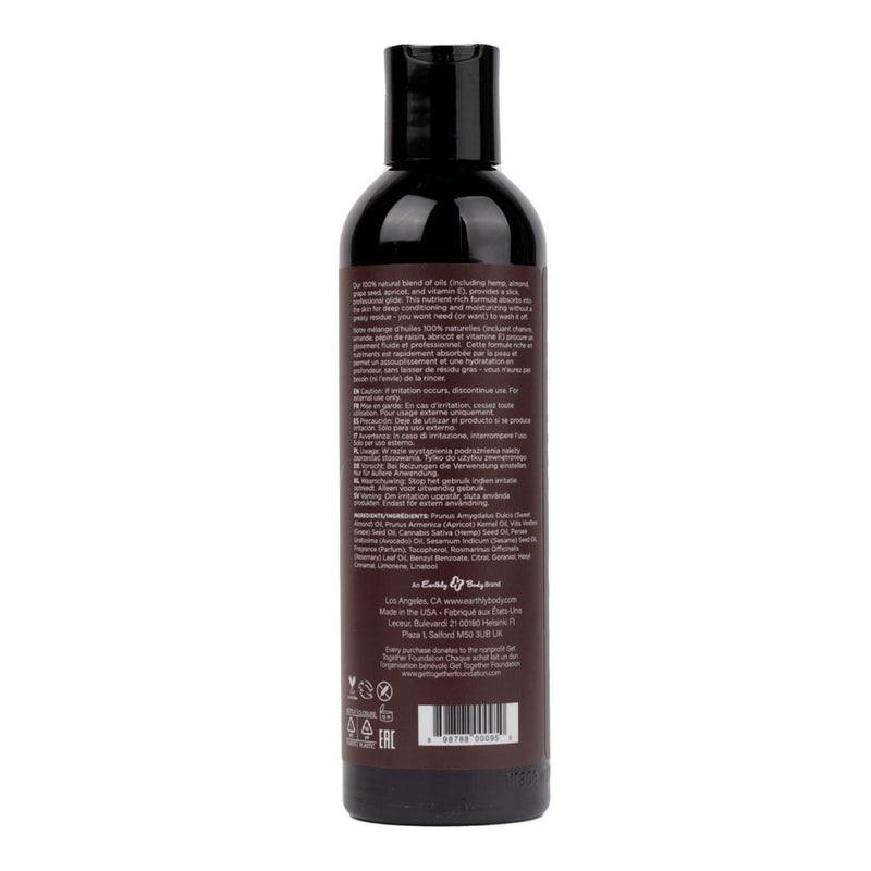 Hemp Seed Massage & Body Oil - Naked In The Woods (White Tea & Ginger) Scented - 237 ml Bottle