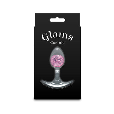 Glams Cosmic - Small - Pink - Clear/Pink 8.1 cm Small Butt Plug
