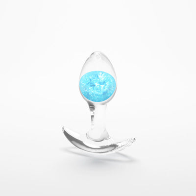 Glams Cosmic - Small - Blue - Clear/Blue 8.1 cm Small Butt Plug