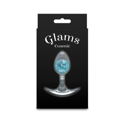 Glams Cosmic - Small - Blue - Clear/Blue 8.1 cm Small Butt Plug