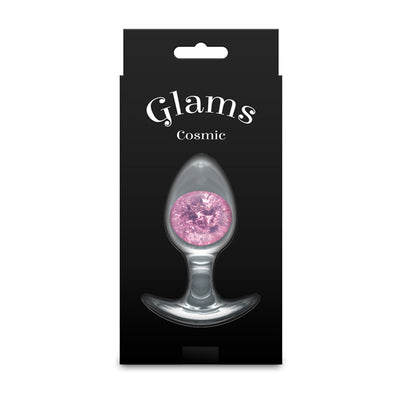 Glams Cosmic - Medium - Pink - Clear/Pink 9.5 cm Small Butt Plug
