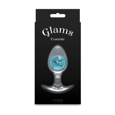 Glams Cosmic - Medium - Blue - Clear/Blue 9.5 cm Small Butt Plug