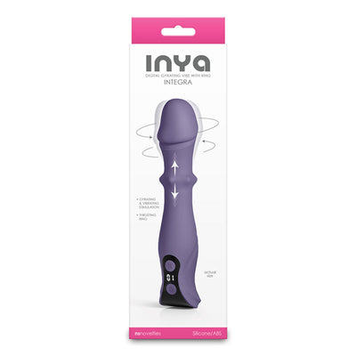 INYA Integra - Gray - Grey 18.2 cm USB Rechargeable Vibrator with Sliding Ring Shaft