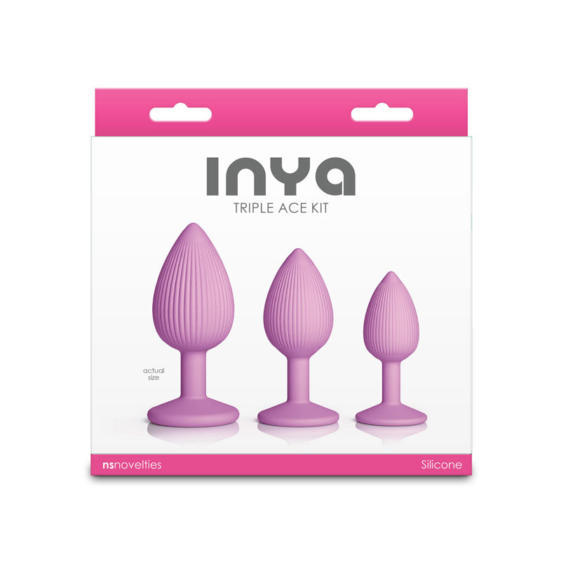 INYA Triple Ace Kit - Blush - Pink Butt Plugs - Set of 3 Sizes