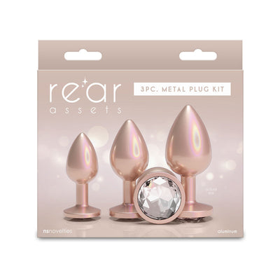 Rear Assets Trainer Kit - Iridescent Champagne - Iridescent Champagne Metallic Butt Plugs - Set of 3 Sizes