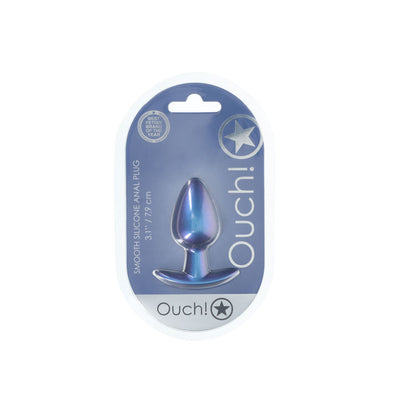 OUCH! Anal Plug - Medium - Metallic Blue - Metallic Blue 7.9 cm Medium Butt Plug