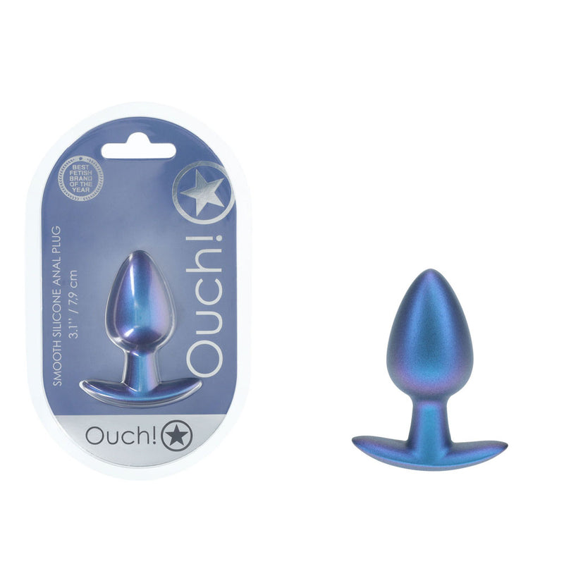 OUCH! Anal Plug - Medium - Metallic Blue - Metallic Blue 7.9 cm Medium Butt Plug