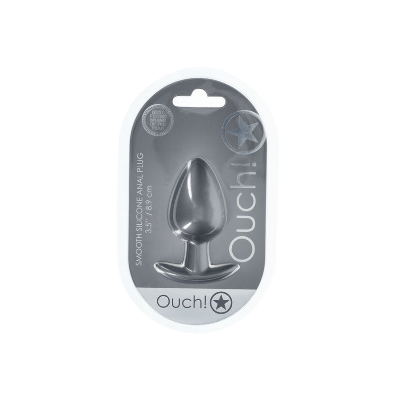 OUCH! Anal Plug - Large - Gun Metal - Gun Metal Grey 8.9 cm Large Butt Plug