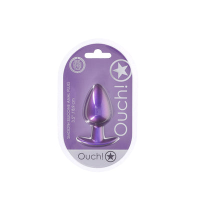 OUCH! Anal Plug - Large - Metallic Purple - Metallic Purple 8.9 cm Large Butt Plug